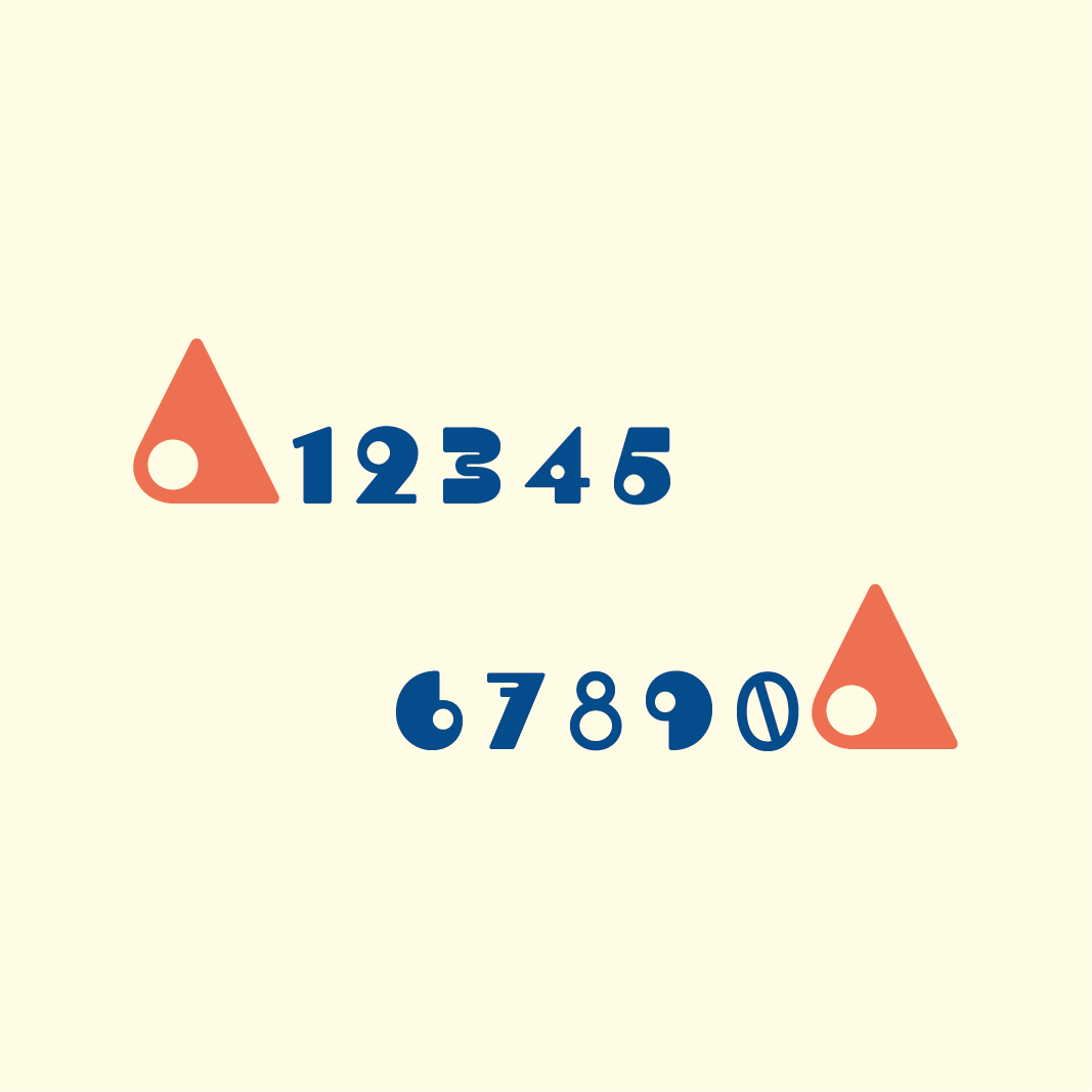 Abriko Numerators OpenType feature: on