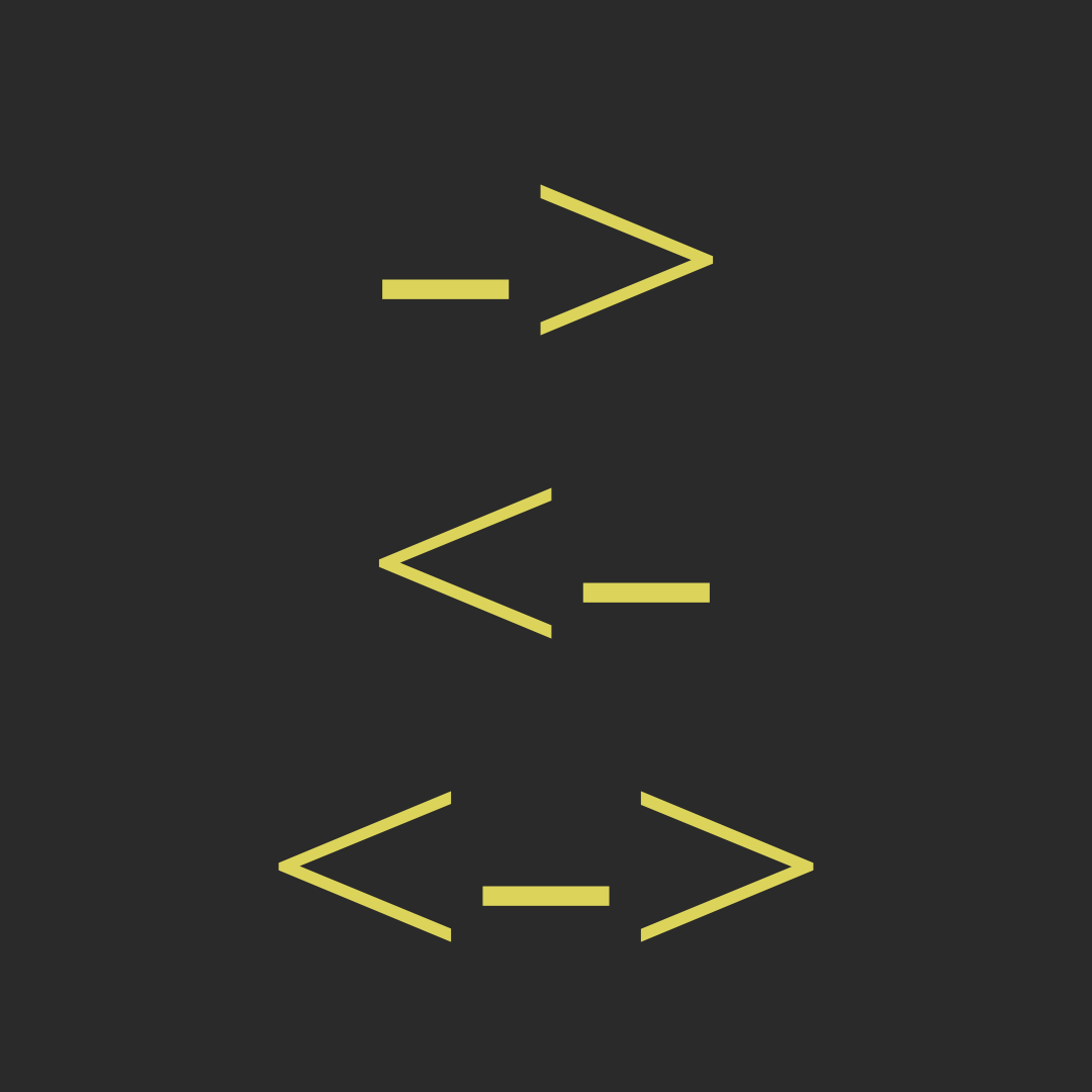 BS Resort Serif Type -> , <-, <-> for arrows OpenType feature: off